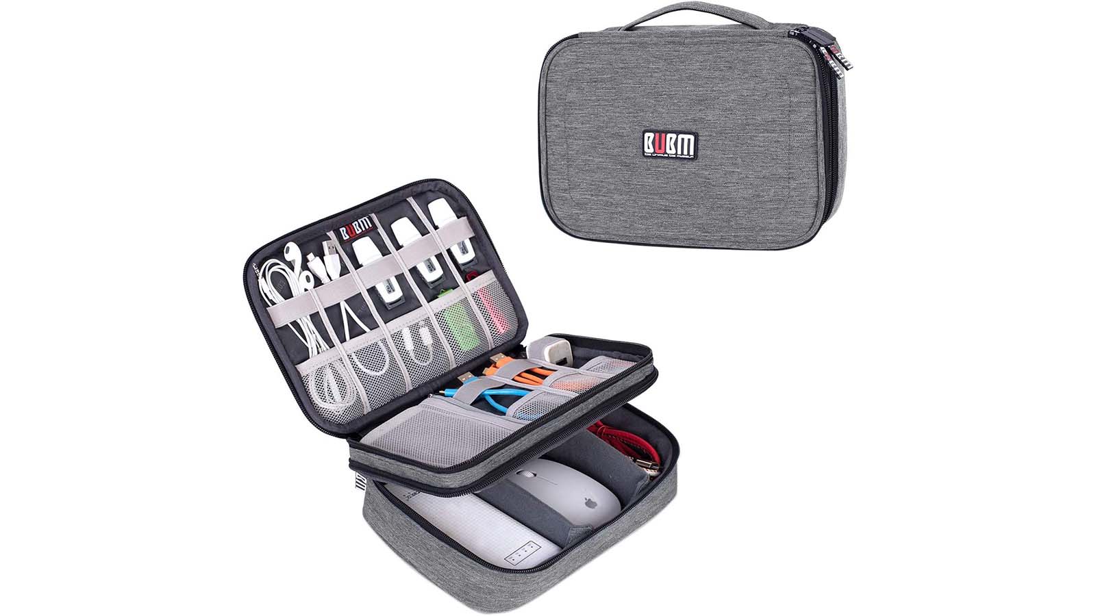 Bevegekos Medium Travel Tech Organizer, Carrying Case Bag for Electronics  and Accessories (Dark Grey, Medium)