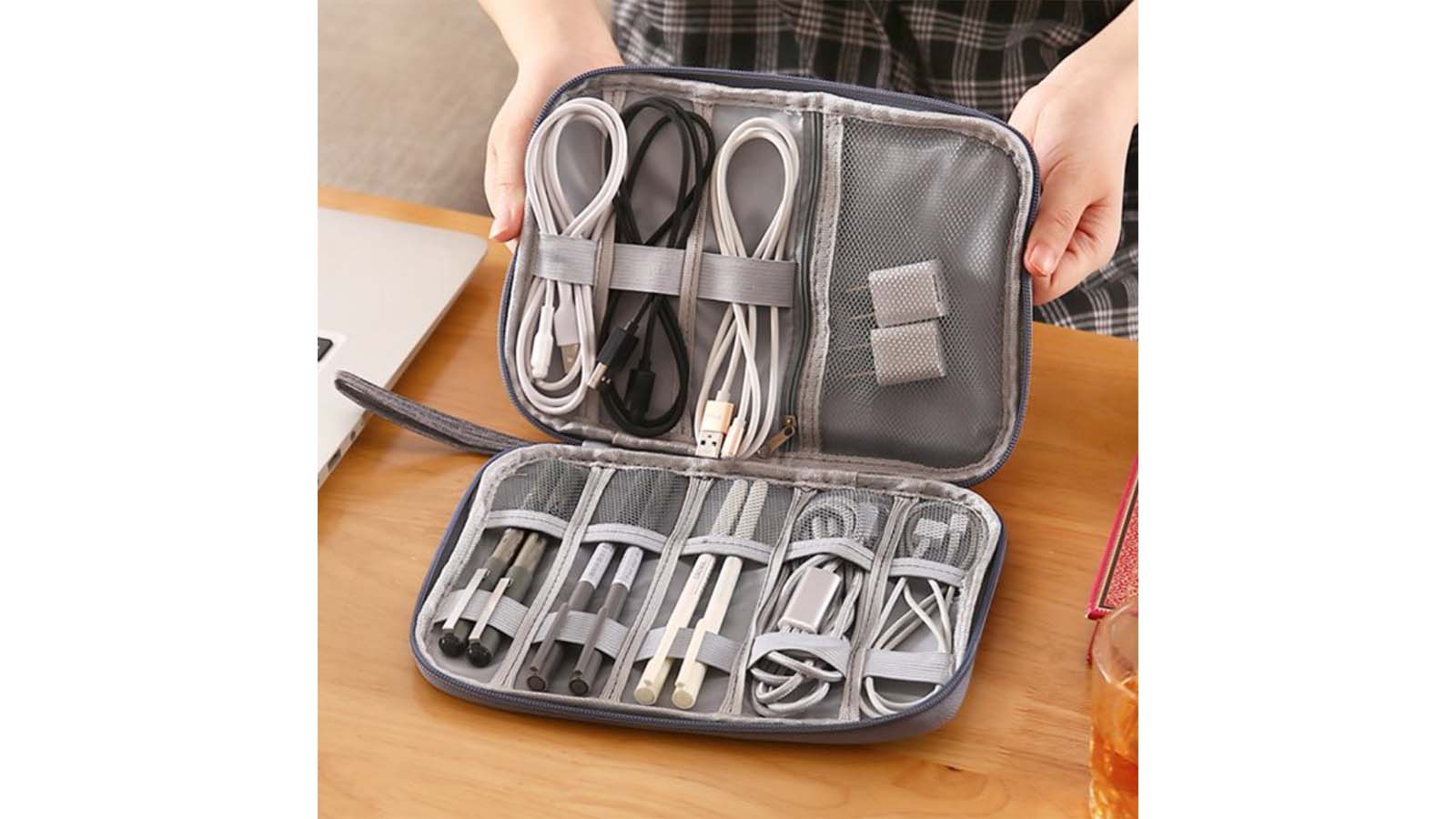 Portable Electronic Organizer Travel Cable Storage Bag Cord Case  Accessories US