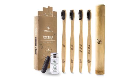 Greenzla Bamboo Toothbrush With Travel Toothbrush Case
