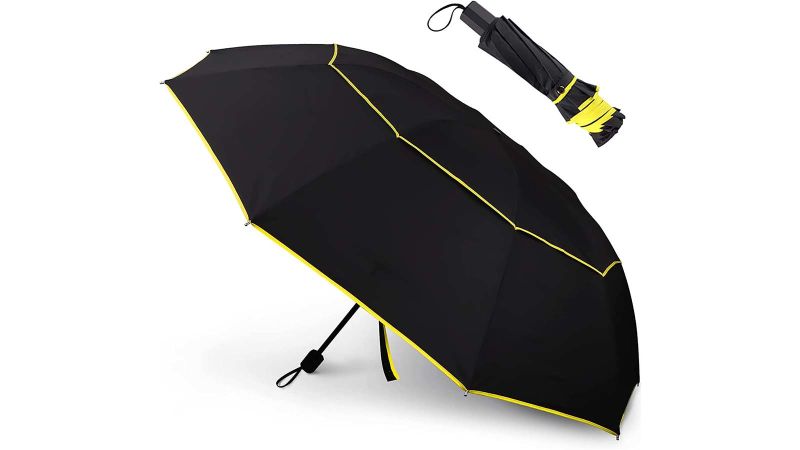 Compact and Collapsible Umbrella for Easy Travelling Rain Umbrella with Teflon Coating Windproof Travel Umbrellas