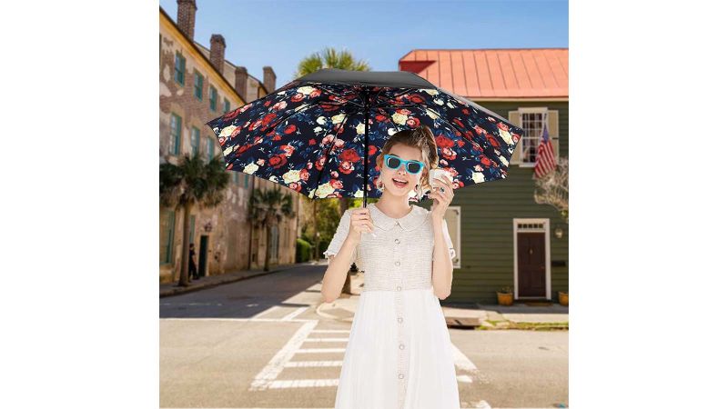 Color : Flower, Size : Free Easy to carry at home Umberllas Travel Umbrella Folding Umbrellas Windproof Durable Waterproof Compact Portable Parasol Outdoor Umbrellas Suitable for rainy days and othe