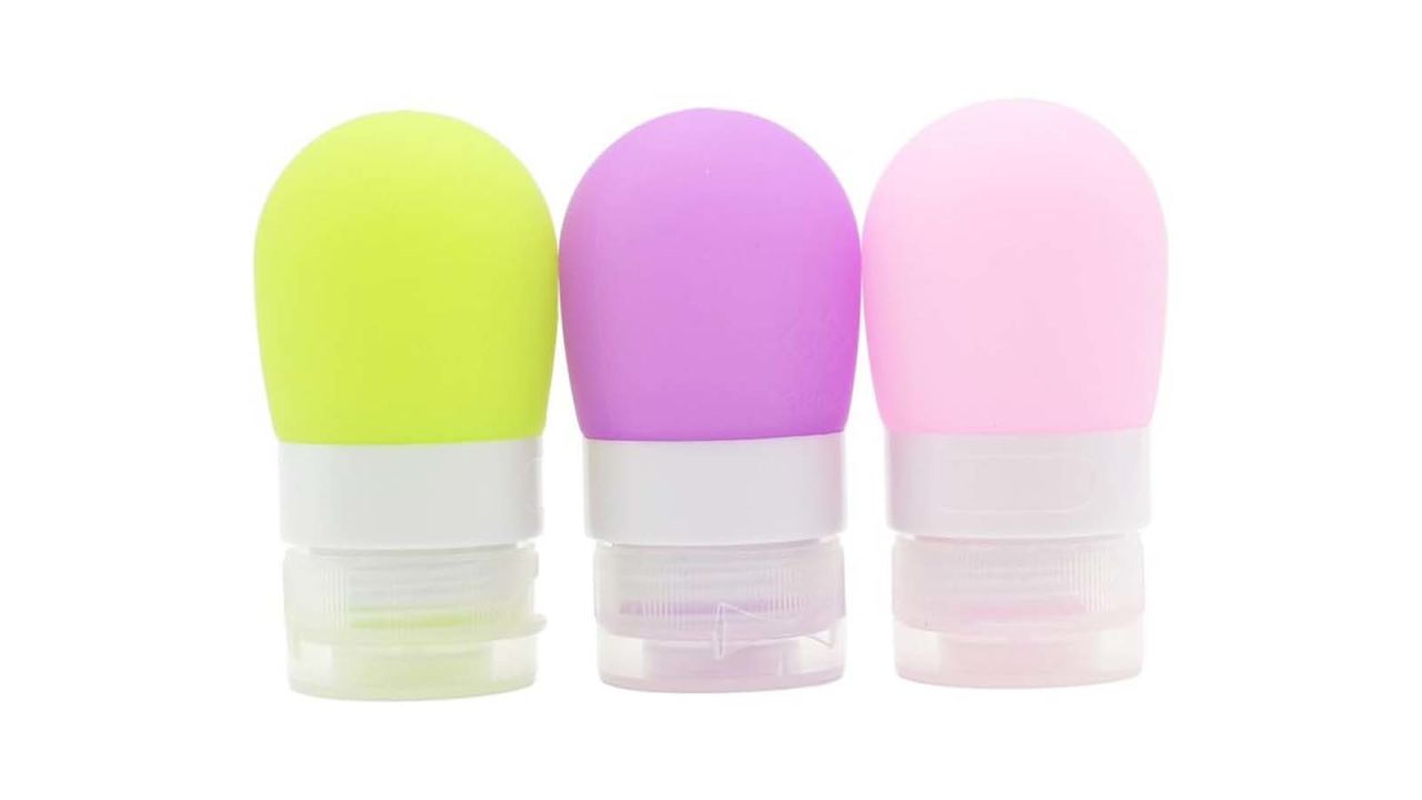 underscored travelunder Mziart 3-Pack Portable Soft Silicone Travel Bottles