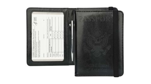 GDTK Leather Passport Holder Cover Case RFID Blocking Travel Wallet