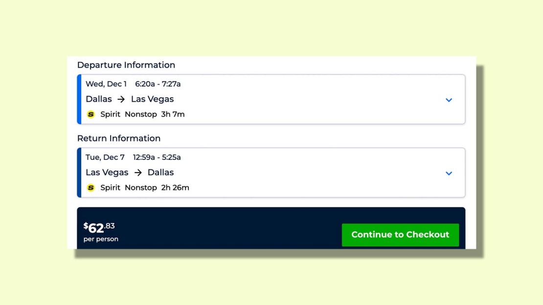 Dallas to Las Vegas for $63 round trip