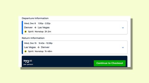 Denver to Las Vegas for $73 round trip