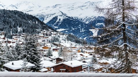 Valley in the Swiss Alps, Verbier, Switzerland.