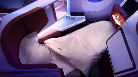 A photo of a Virgin Atlantic Upper Class business class seat