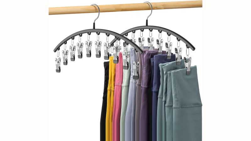 2 Pack Closet Organizers And Storage,6 Tier Pants Hangers Space Saving Skirt Hangers Organizer College Dorm Room Essentials