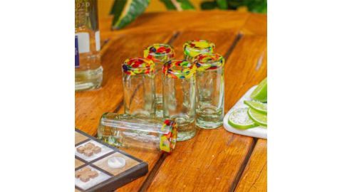 UNICEF Market Handcrafted Blown Glass Tequila Shot Glasses