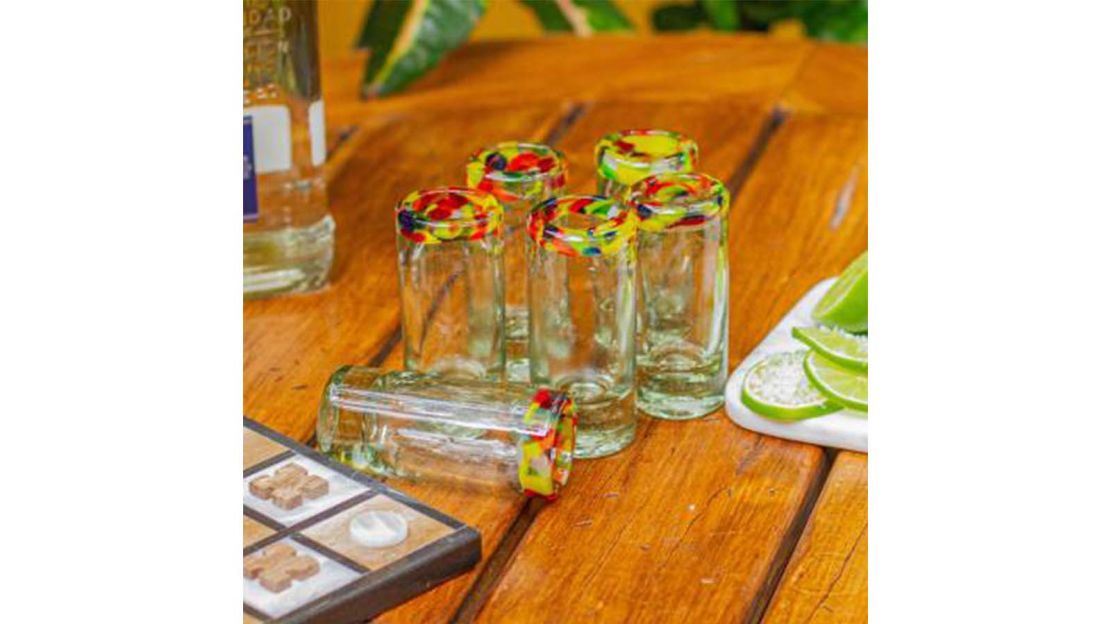 UNICEF Market Handcrafted Blown Glass Tequila Shot Glasses