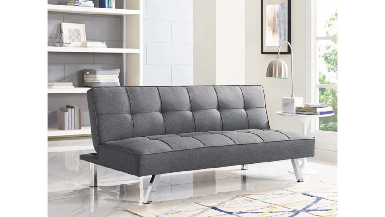 Serta Jameson Armless Tufted Convertible Sleeper Futon Sofa