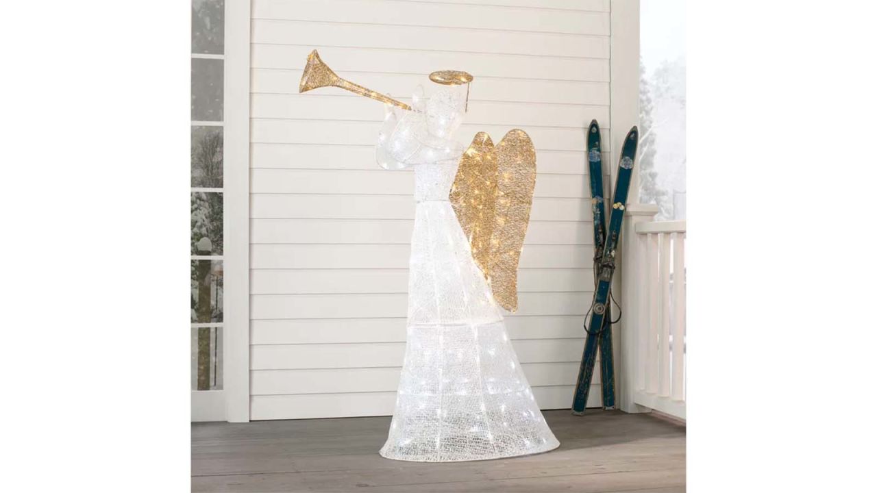 Three Posts Crystal Angel Lighted Display