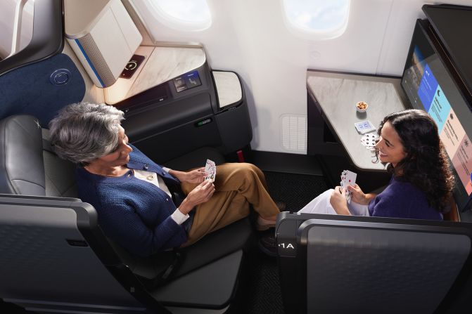 <strong>Extra seating: </strong>The United Polaris Studio suites have an extra ottoman seat.