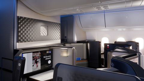 <strong>United Polaris Studio: </strong>The new studio suites are located in the first row of each business class section. There will be eight total on the airline's new Boeing 787-9 aircraft.