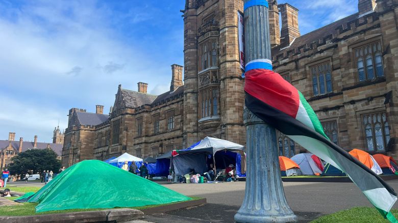 The first tents went up at the University of Sydney on April 23, now there are around 50.