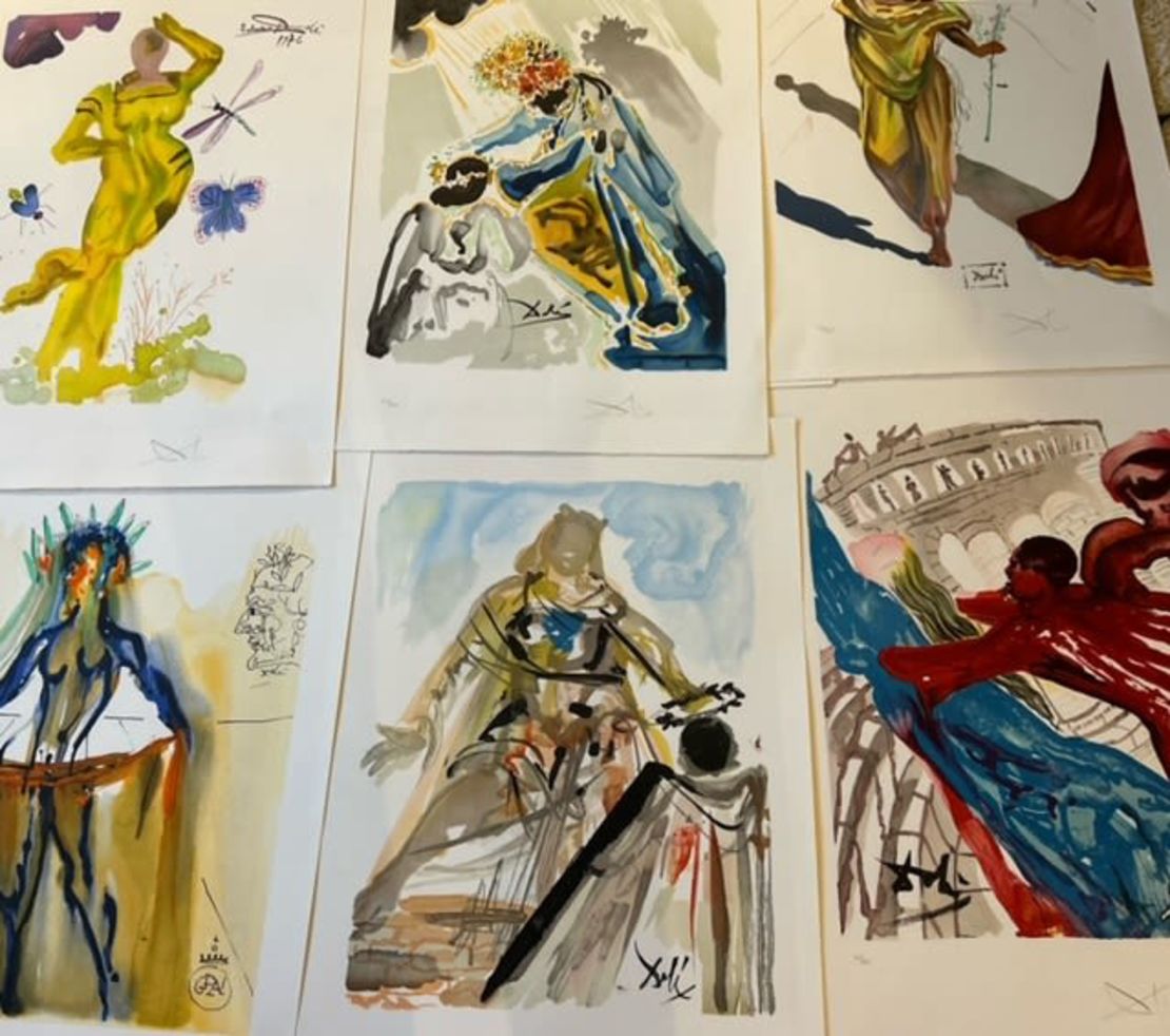 A set of Dalí prints tucked away in a garage went to auction.