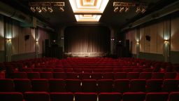 The lone auditorium at the single-screen Parkway Theater in Minneapolis shortly after its sale and renovation in 2018. The nearly century-old cinema continues to show movies but has evolved into a more multi-purpose venue featuring live music, comedy and community events.