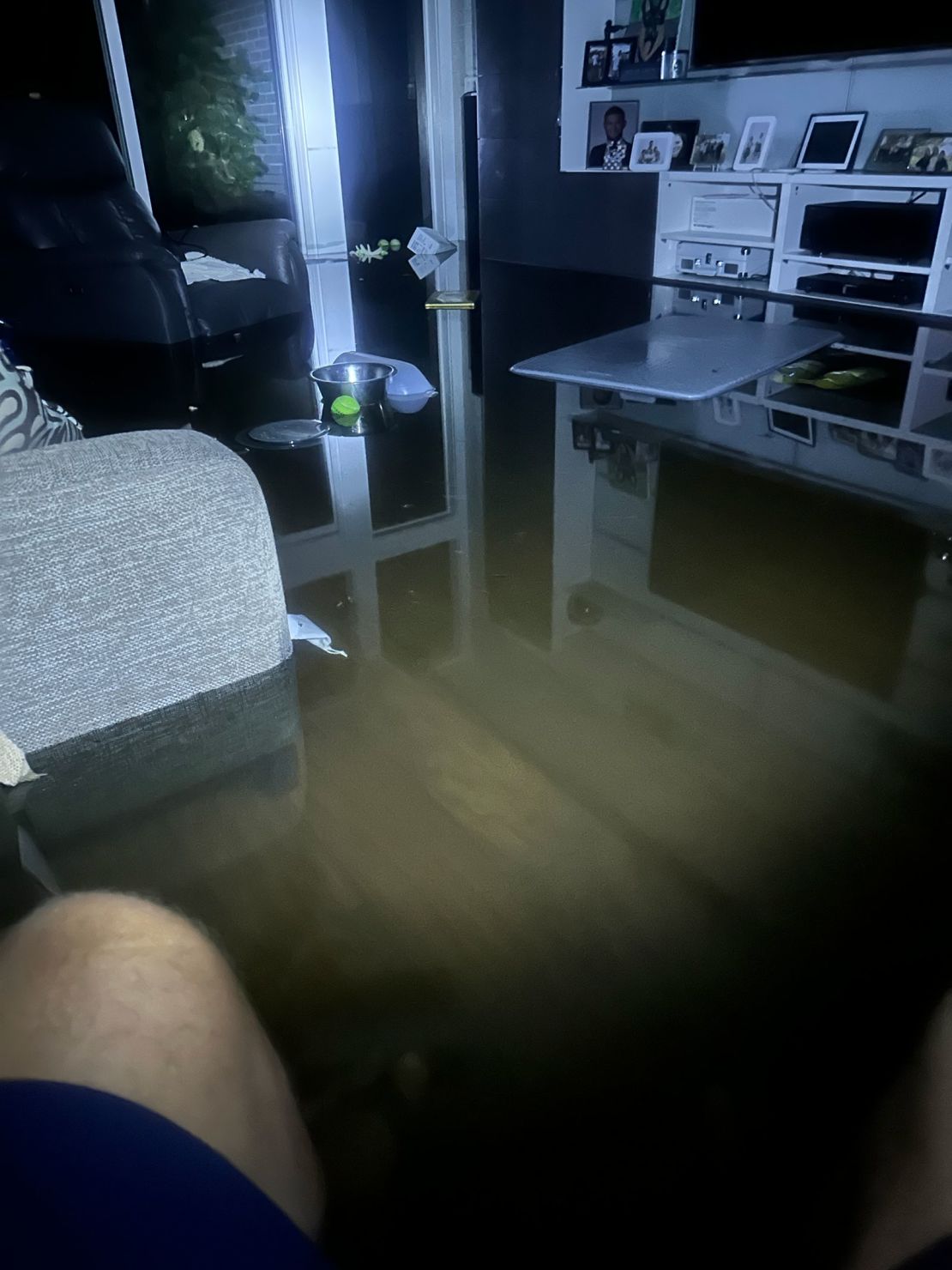 Flooding from Hurricane Helene in G. Michael Harris’ home on September 26. The water levels eventually reached five feet, according to Harris.