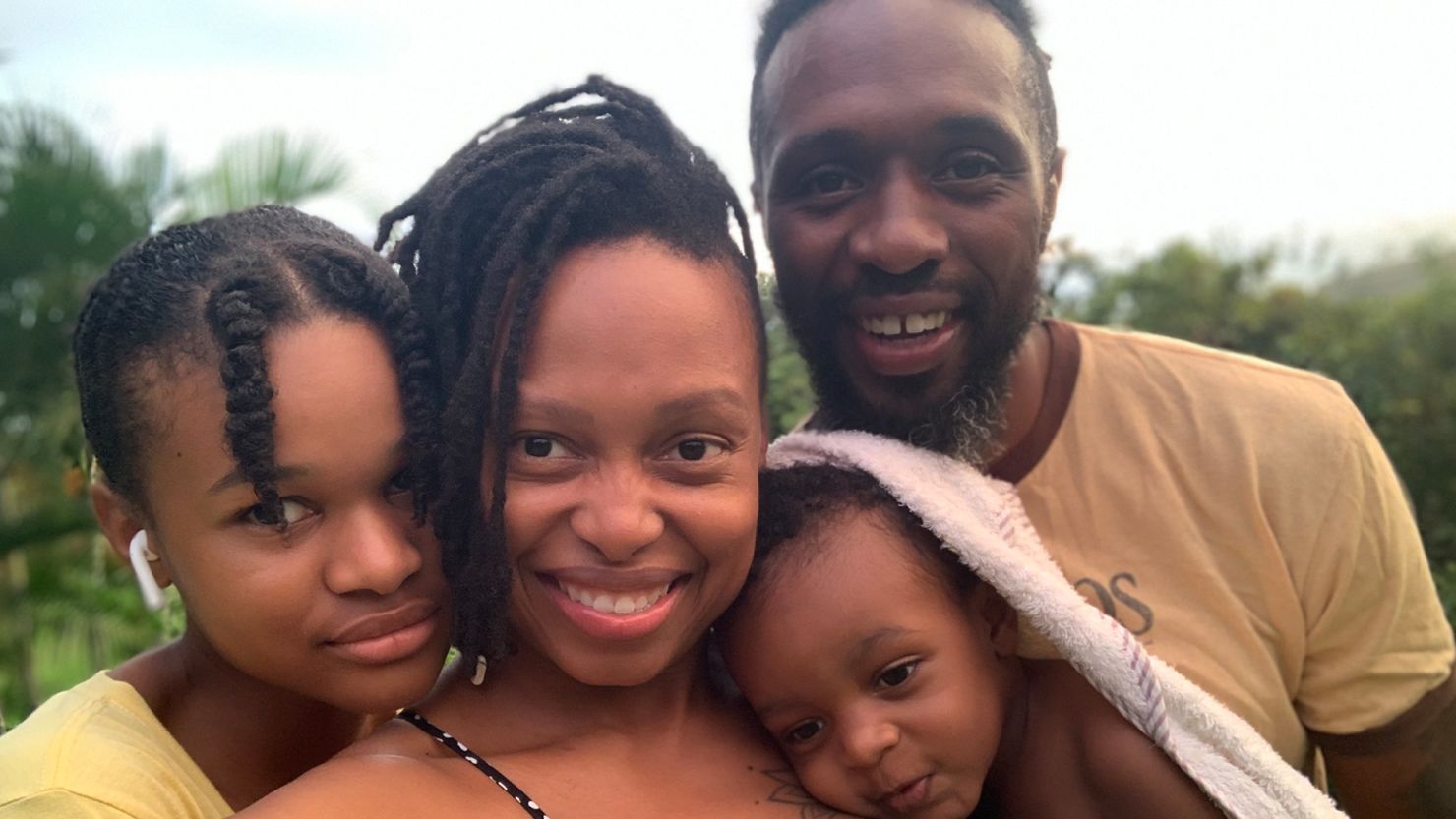 Kema Ward-Hopper in Costa Rica with husband Nicholas, daughter Aaralyn, and son Nicolai.