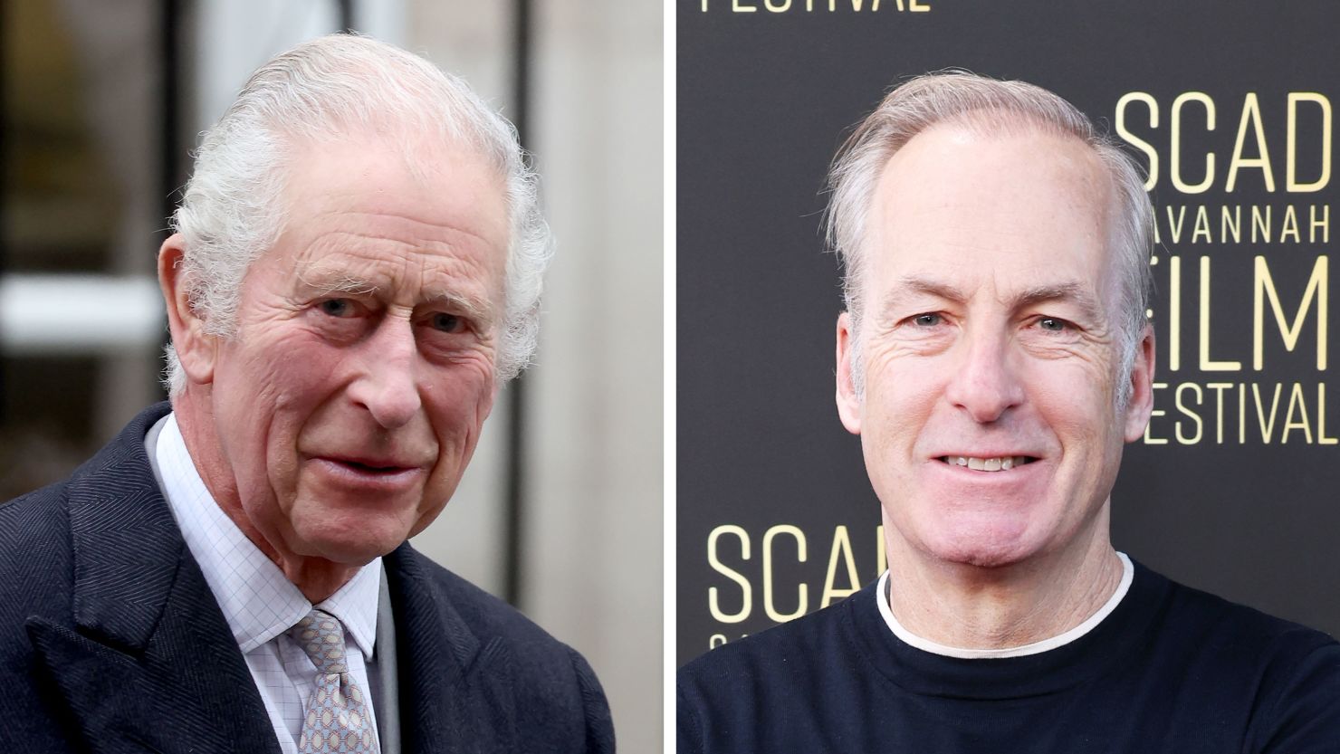 King Charles III and actor Bob Odenkirk.