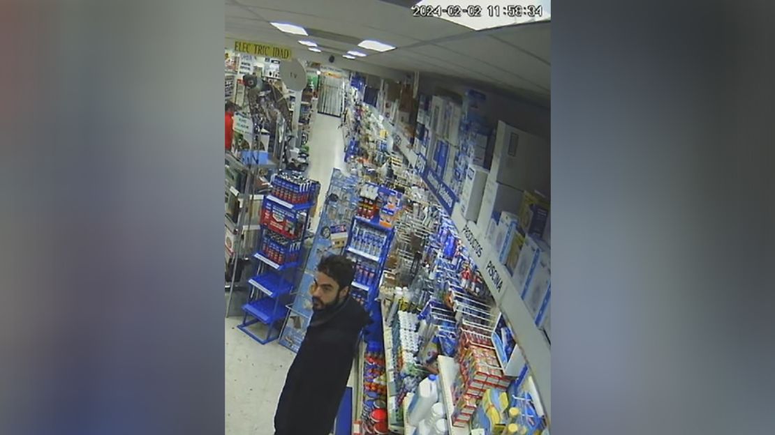 Prosectors allege video shows a man resembling David Knezevich in a Madrid hardware store on February 2, 2024.