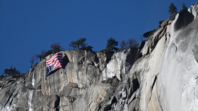 Why there’s an upside-down American flag hanging in Yosemite National Park