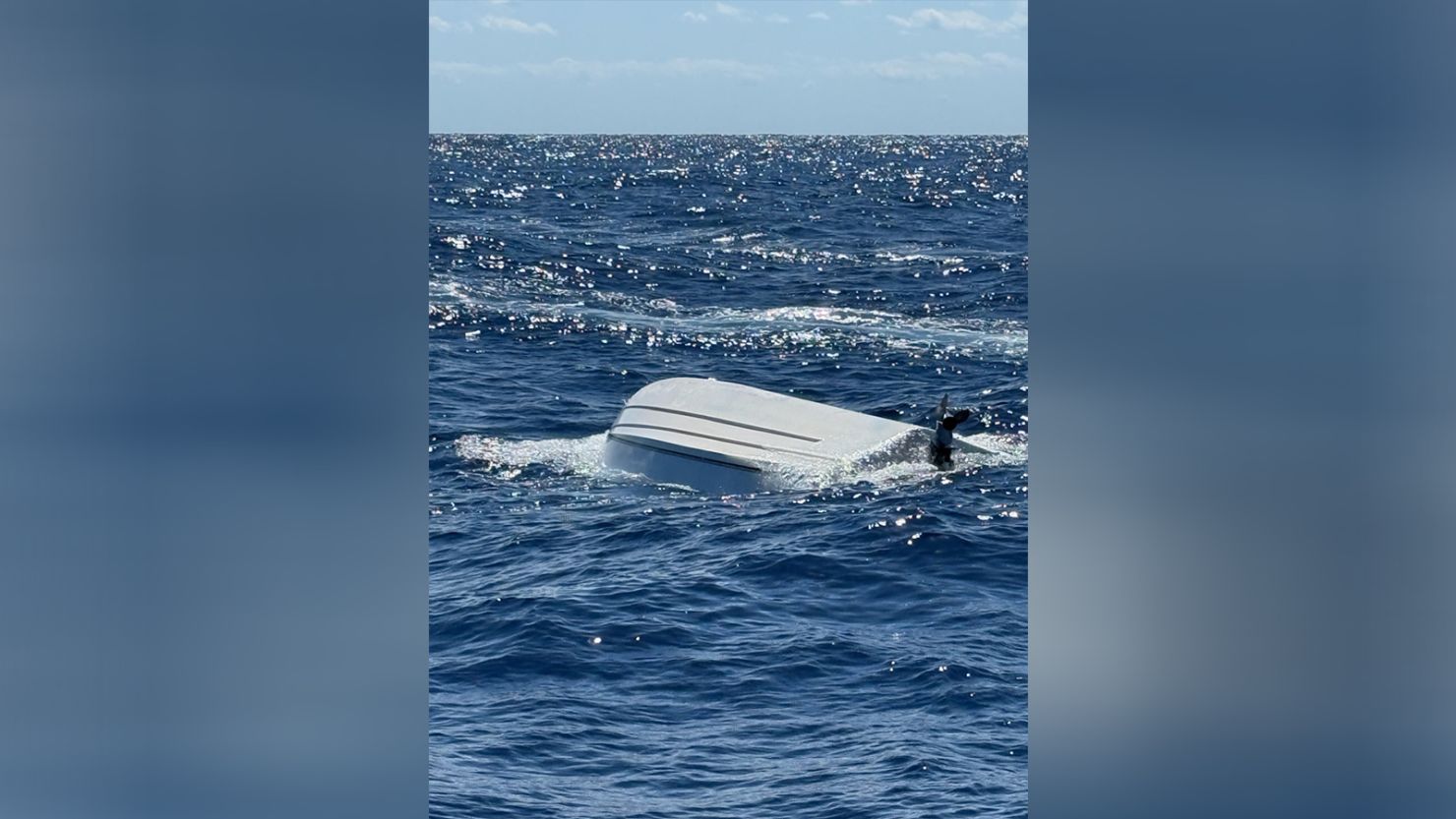 US Coast Guard crews rescued four people Sunday from a vessel that capsized off the coast of St. Lucie Inlet.
