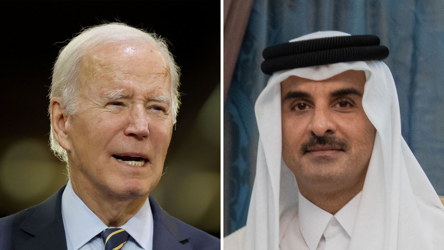 US President Joe Biden and Qatari Emir Sheikh Tamim bin Hamad Al-Thani.