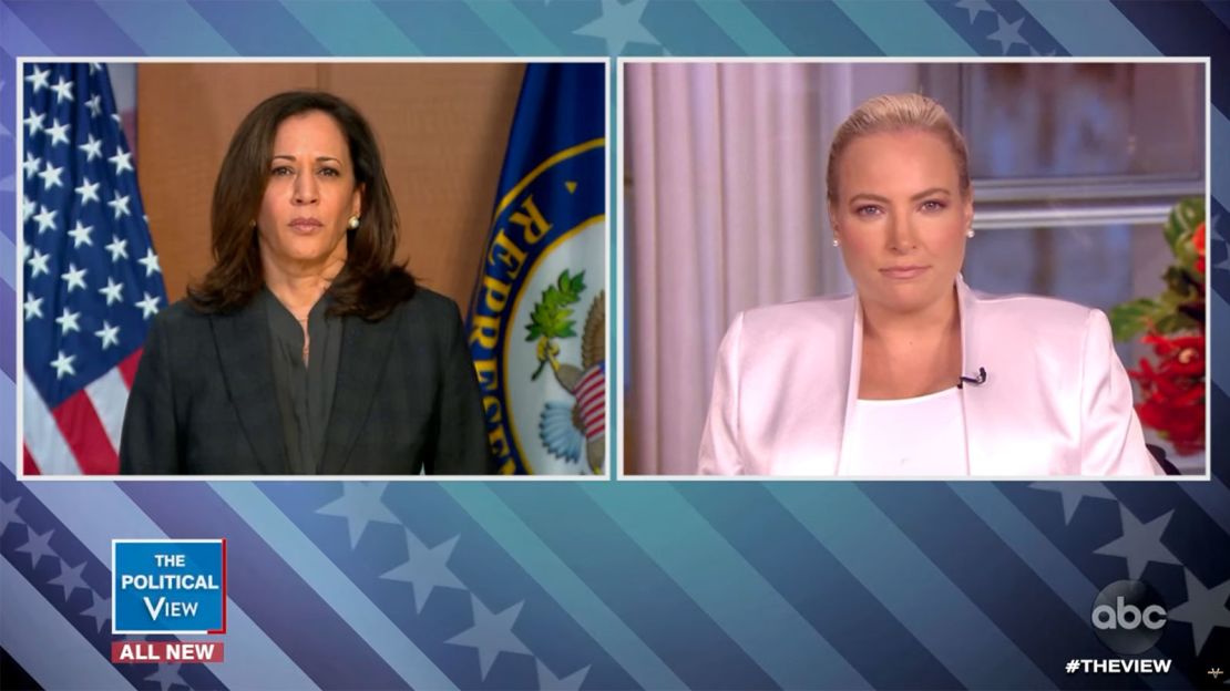 Harris appears on "The View" with Meghan McCain discussing the "Defund the Police" movement.