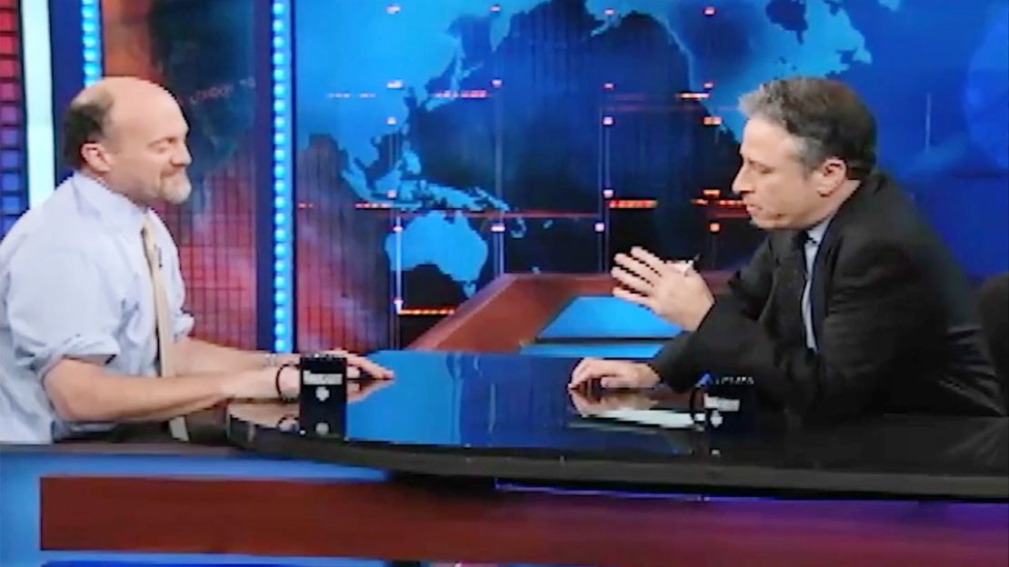 CNBC's Jim Cramer and host Jon Stewart debate on 