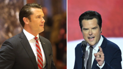 Este jueves, el excongresista de Florida Matt Gaetz declinó su designación como secretario de Justicia de Estados Unidos de la entrante administración de Donald Trump. Mientras tanto, Pete Hegseth, elegido por el presidente electo para ser secretario de Defensa, enfrenta acusaciones de agresión sexual, según un informe obtenido por CNN.