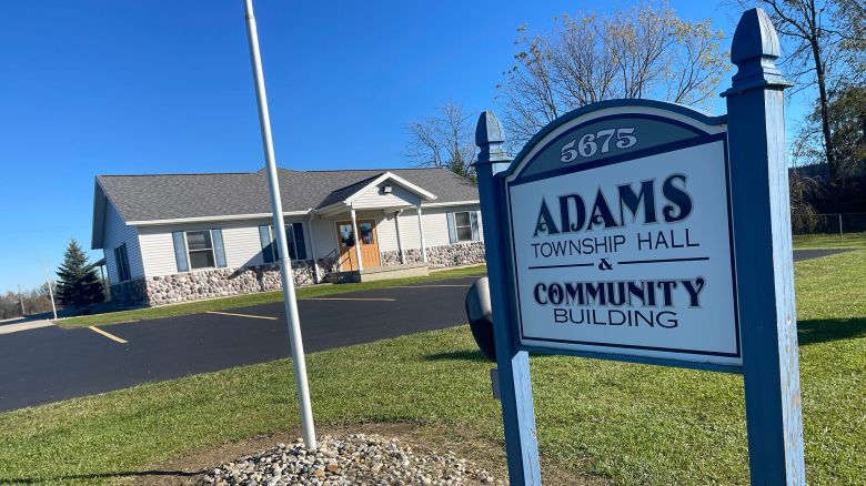The Adams Township Hall in Adams Township, Michigan, is pictured October 26, 2021.
