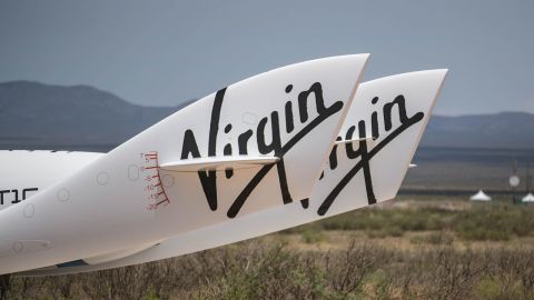 A replica of Virgin Galactic's rocket plane sits at the entrance of Spaceport America in Sierra County, N.M. on Thursday, July 8, 2021.

Spaceport 4