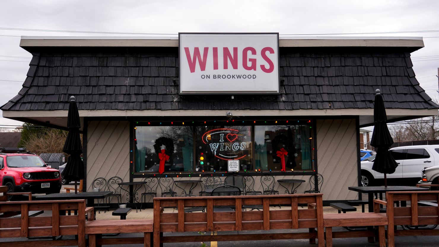 Wings on Brookwood’s storefront in Hamilton, Ohio, seen in December 2023.