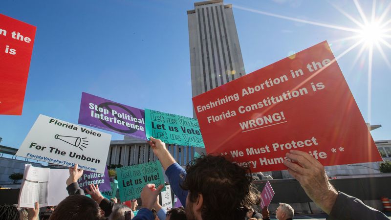 US abortion rates dipped after Florida’s 6-week ban took effect, report shows