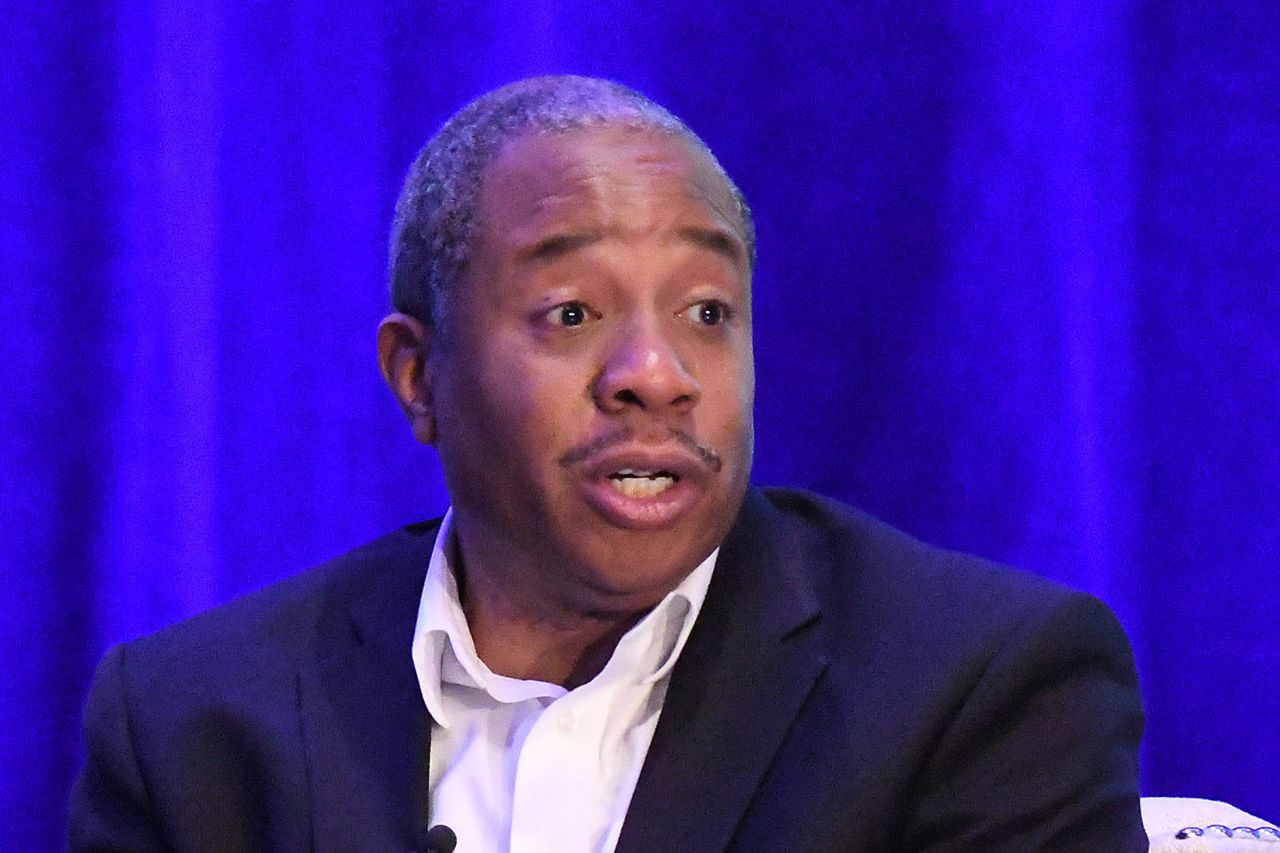 Democratic candidate for state superintendent Maurice “Mo” Green during the NC Association of School Administrators' candidates' forum in Wilmington, North Carolina, on March 22.