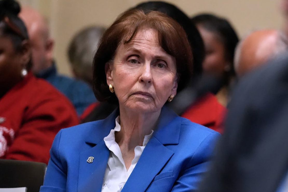 Rhode Island state Rep. Patricia Morgan, R-West Warwick, listens to testimony during hearings on education bills on March 29, 2023.