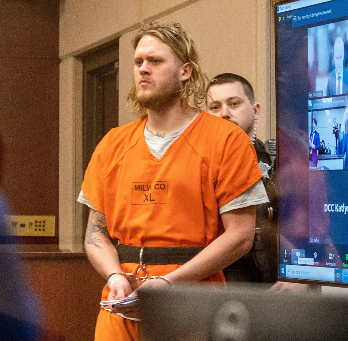 Maxwell Anderson appears in court as he is charged with killing and dismembering 19-year-old Sade Robinson on Friday April 12, 2024 at the Criminal Justice Facility in Milwaukee, Wisconsin.