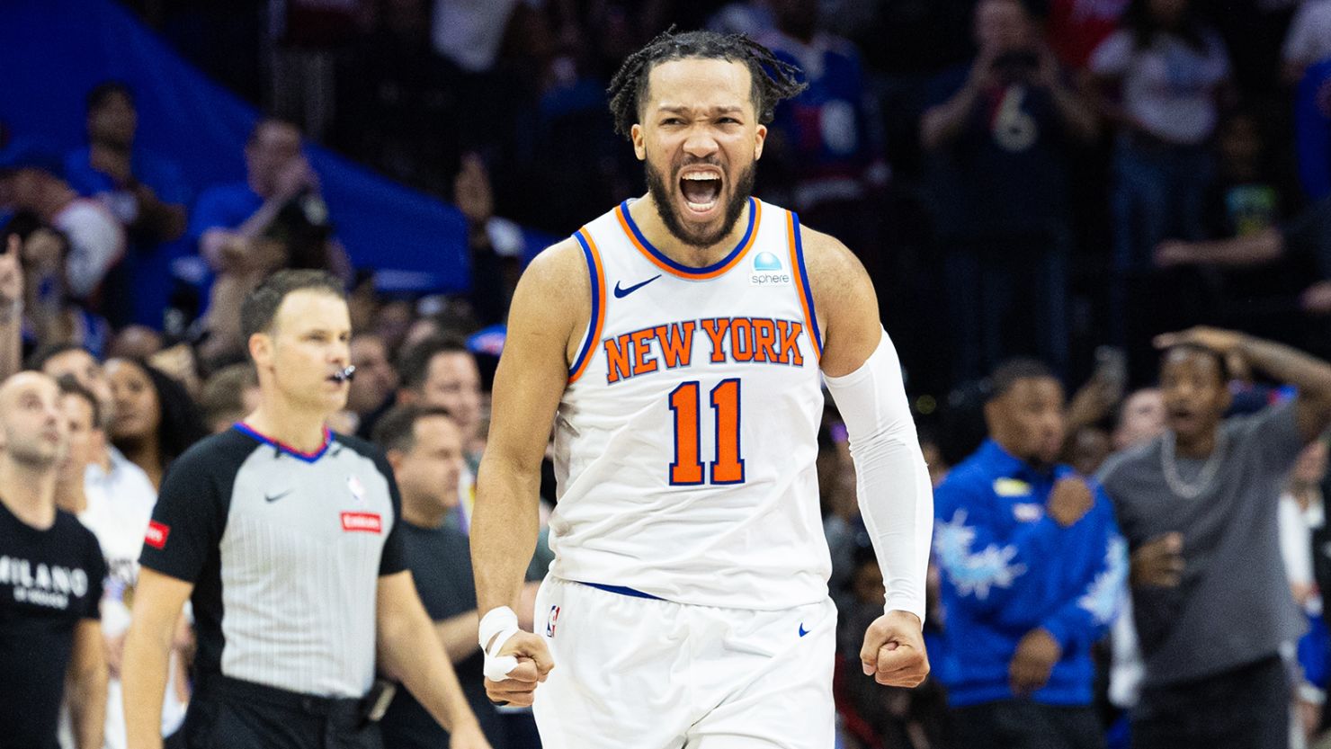 Jalen Brunson scored 41 points as the Knicks beat the 76ers to advance to the Eastern Conference semifinals.