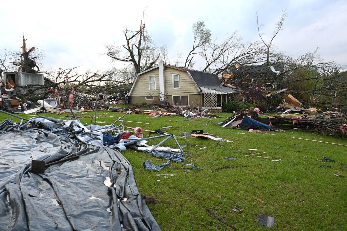 Two of the homes on Arney Road in Sherwood Township destroyed by tornado Tuesday evening.