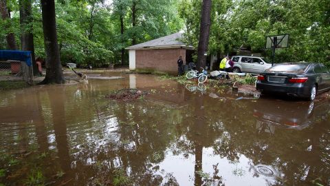 Heavy rain caused flooding in Jackson, Mississippi, Monday.