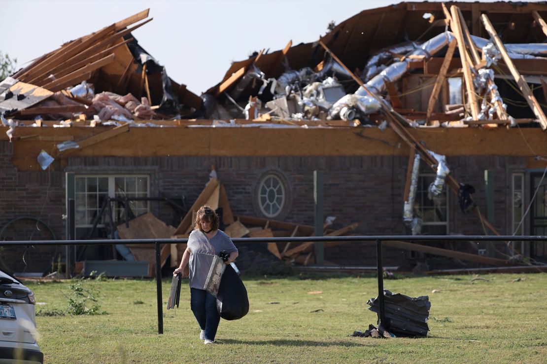 A home in Oklahoma City was torn apart by storms on Sunday.