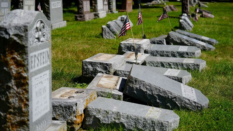 176 gravestones at 2 Jewish cemeteries vandalized, FBI investigating