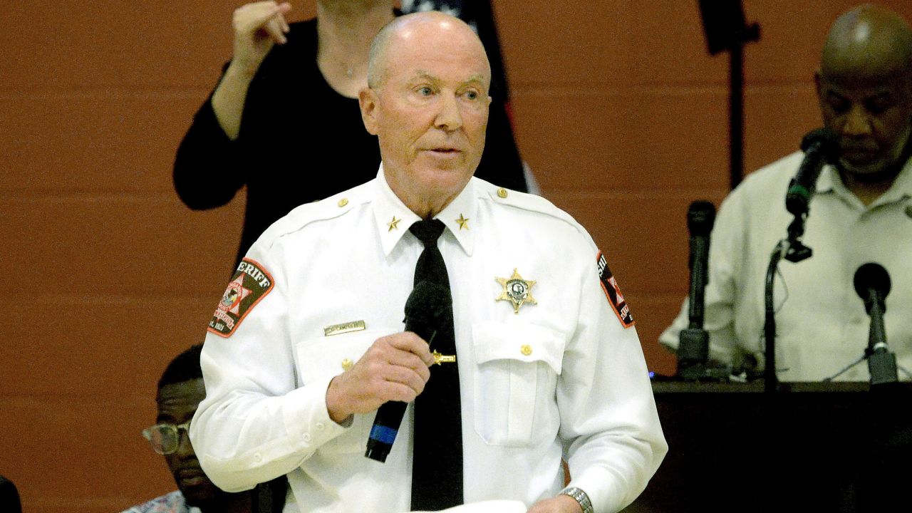 Sangamon County Sheriff Jack Campbell speaks during a listening session at Union Baptist Church Monday, July 29, 2024.