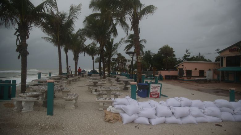 Scenes from Bonita Beach in Bonita Springs, Florida, on Sunday, Aug. 4, 2024. The outer portions of Tropical Storm Debby flooded coastal streets and other areas.