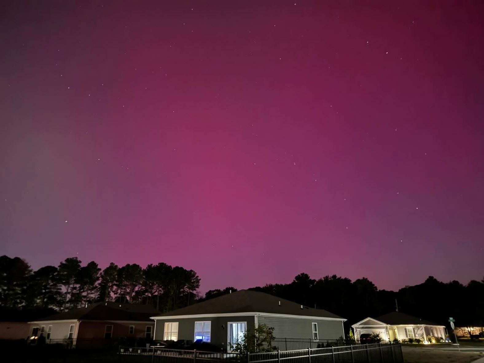 The northern lights seen from Lewes, Delaware, on Thursday.