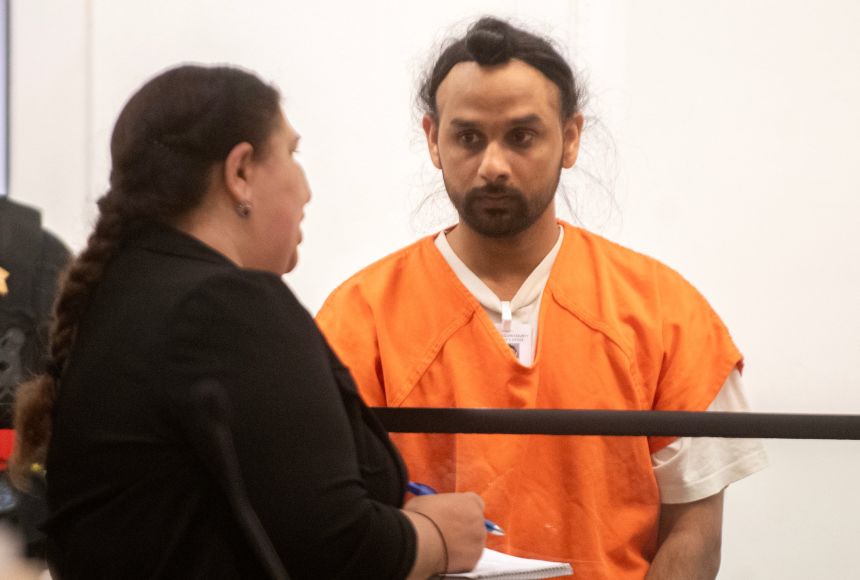 Harjinder Singh is shown during his arraignment at the San Joaquin County courthouse in Stockton, California, on August 19.