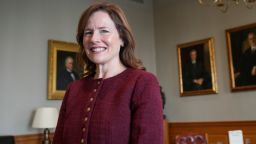 Supreme Court Justice Amy Coney Barrett photographed in the United States Supreme Court Lawyers' Lounge in Washington, D.C., on Sept. 3, 2025.