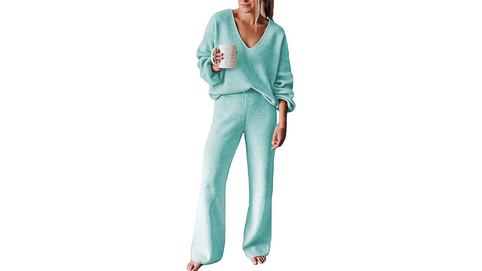 Womens Long Sleeve Plain Lounge Wear Set Two Piece Co-Ord Casual Comfy  Tracksuit