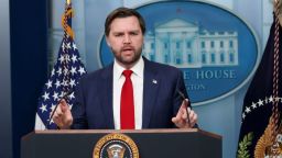 El vicepresidente de EE. UU., J.D. Vance, durante una conferencia de prensa en la Casa Blanca el 30 de enero de 2025.